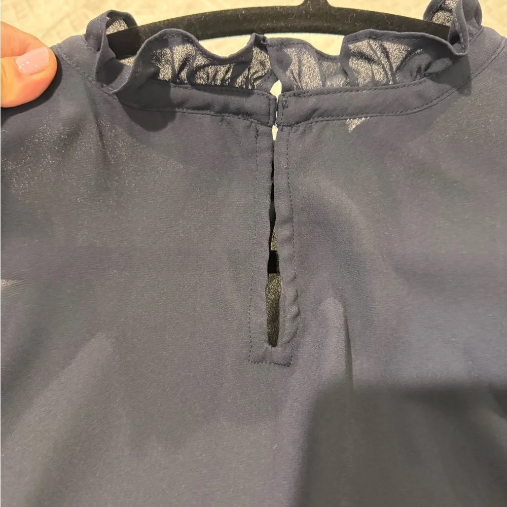 Tahari Midnight Blue Ruffle Blouse
large - Picture 5 of 9